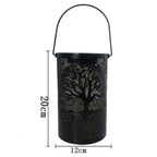 Outdoor Lantern | Openwork Wood Shadow Design | Solar-Powered