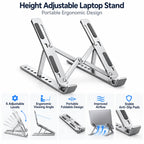 Laptop Stand | Ergonomic 6-Level Height-Adjustable & Portable