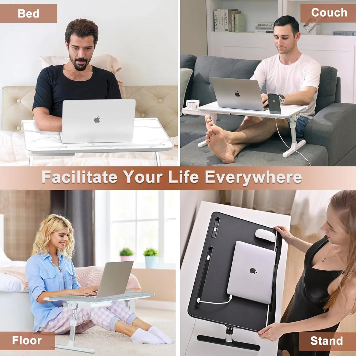 Laptop Stand For Bed | Aluminum Adjustable Height & Tilt