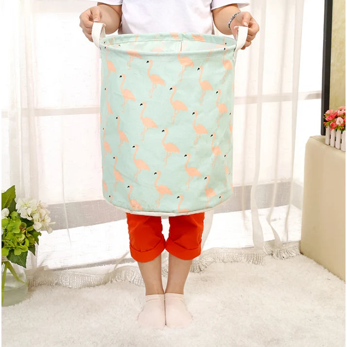 Laundry Basket | Collapsible Cotton-Linen Canvas & Wire-Reinforced Rim