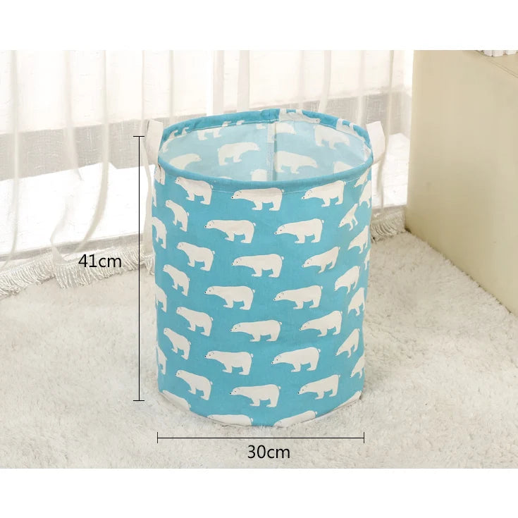 Laundry Basket | Collapsible Cotton-Linen Canvas & Wire-Reinforced Rim