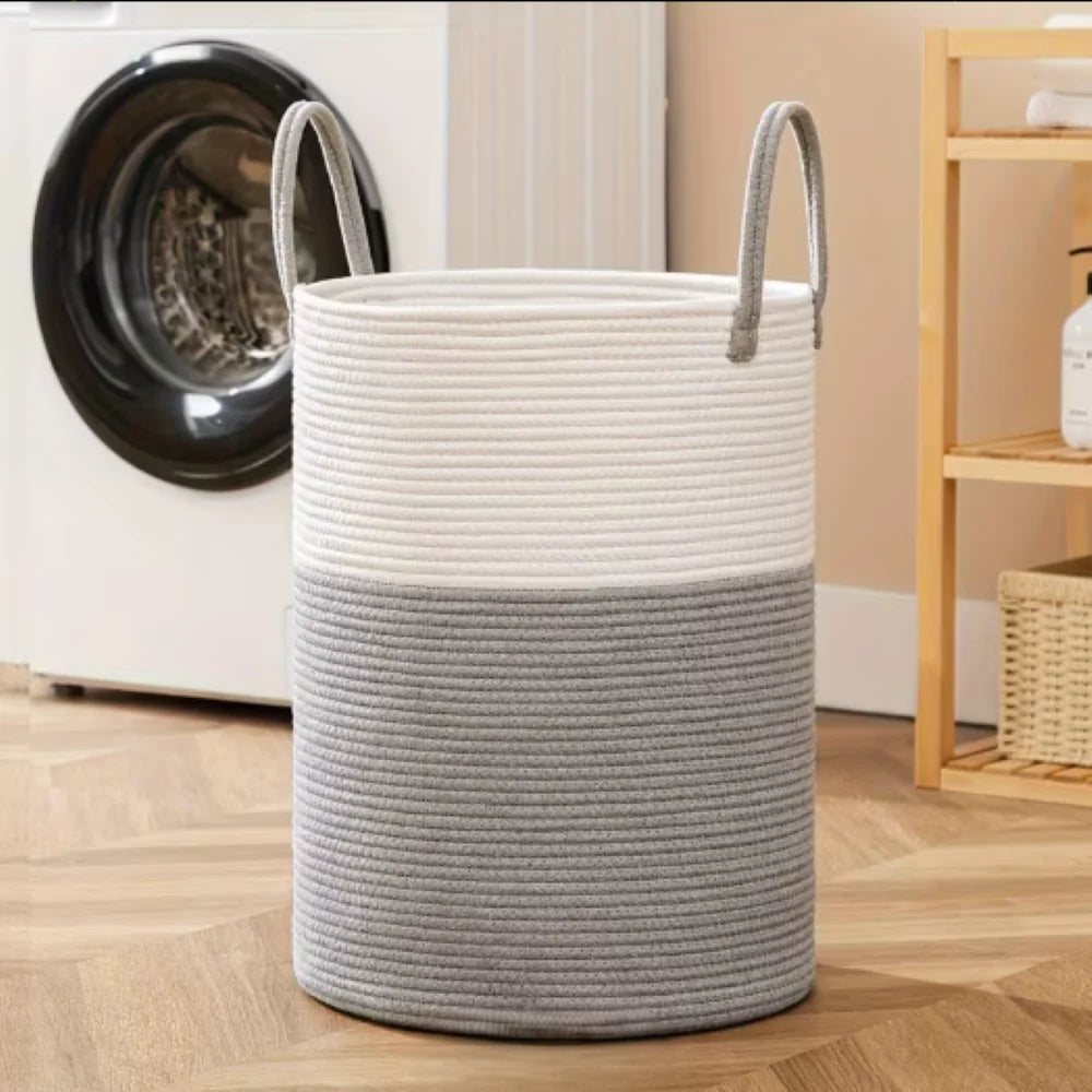 Laundry Basket | Woven Cotton & Collapsible | 58 L