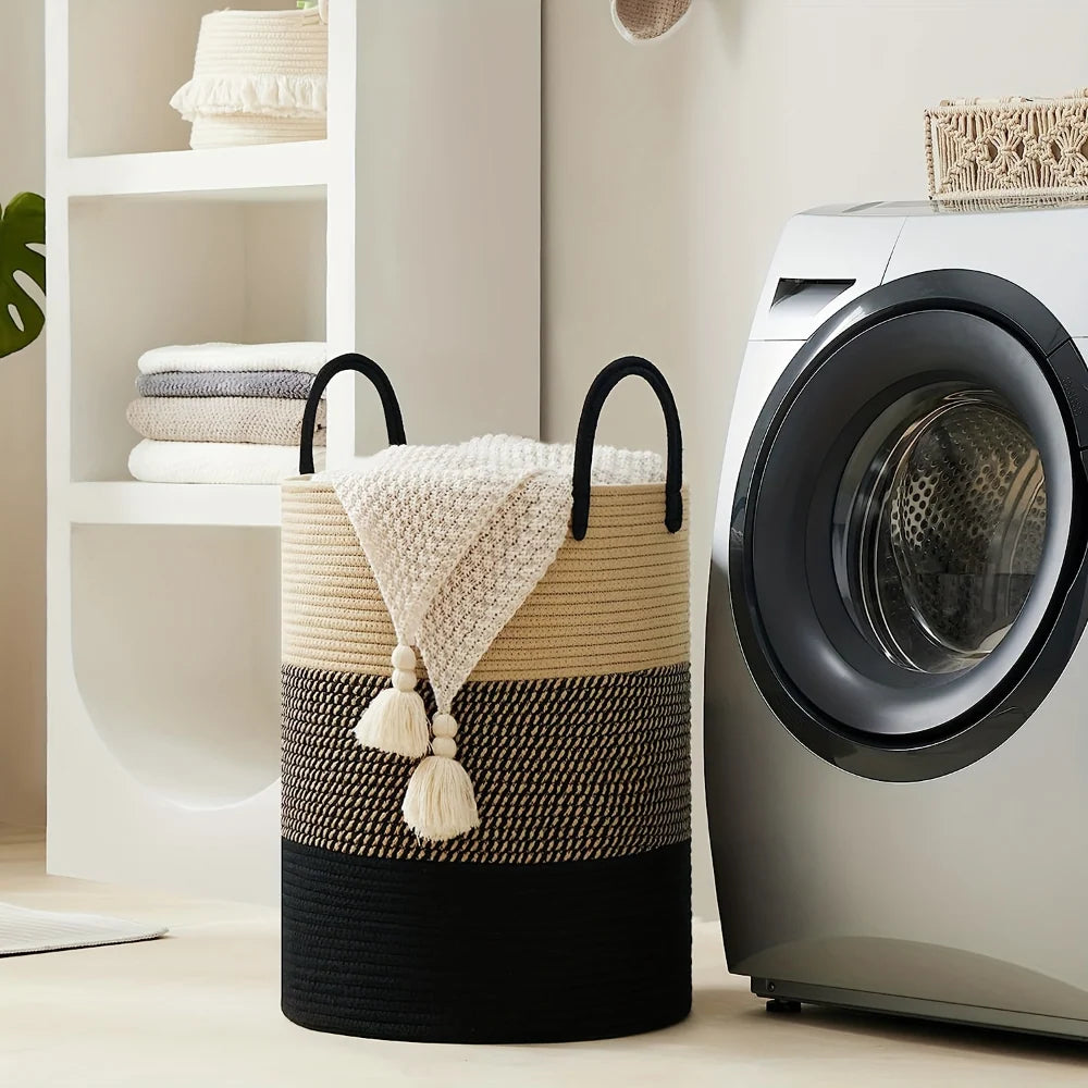 Laundry Basket | Woven Cotton & Collapsible | 58 L