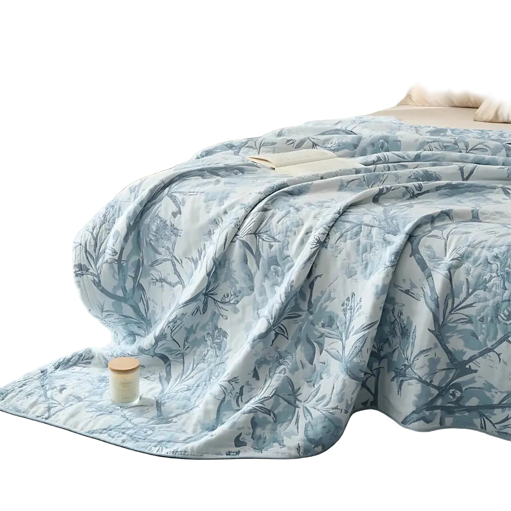 Throw Blanket | Leaf Woven Design | 100% Cotton