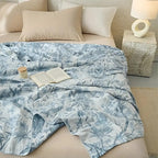 Throw Blanket | Leaf Woven Design | 100% Cotton