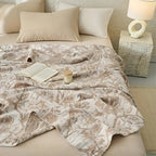 Throw Blanket | Leaf Woven Design | 100% Cotton