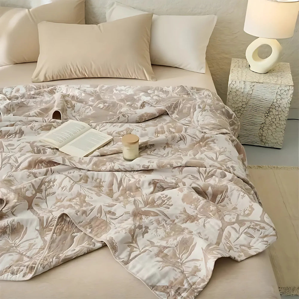 Throw Blanket | Leaf Woven Design | 100% Cotton