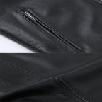 Leather Jacket | Split Leather Biker Style | Button-Down Collar