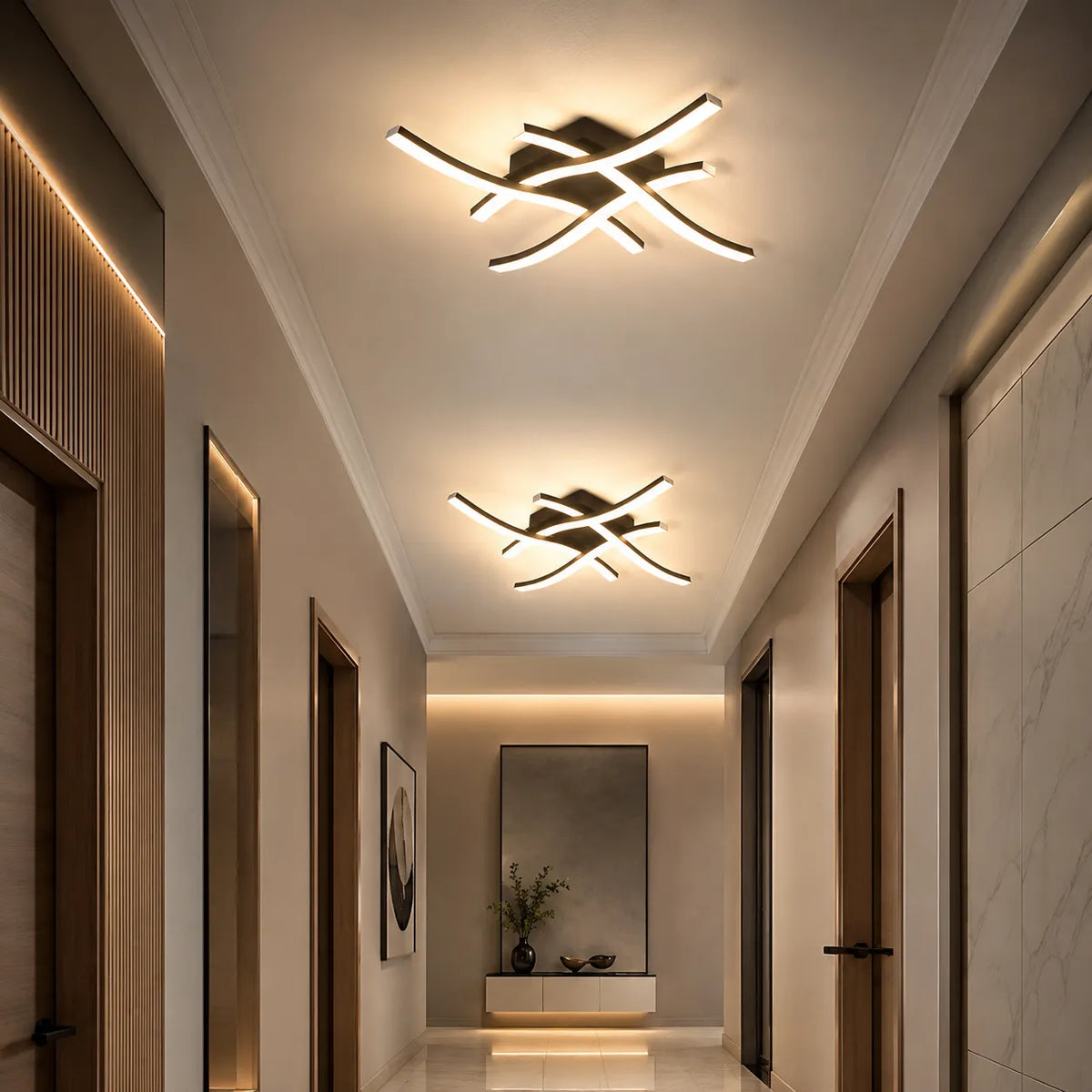 LED Ceiling Light | Curved Modern Design & Integrated High-CRI LED