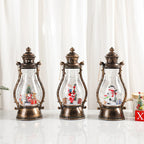LED Lantern | Animated Snowfall & Rotating Snow Globe Scene | Tabletop