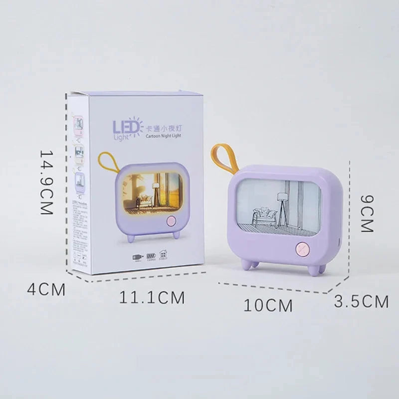 LED Night Light | TV Painting Design & Rechargeable | Up to 120 Min