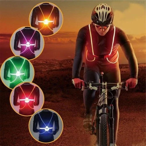 LED Safety Vest | 360° Fiber-Optic Visibility & Flash Modes | Universal Fit
