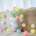 LED String Lights | Woven Cotton Balls & Warm Glow | Battery/USB Powered