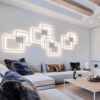 LED Wall Light | Square Black Metal | 35 x 35 x 4 cm
