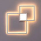 LED Wall Light | Square Black Metal | 35 x 35 x 4 cm