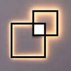 LED Wall Light | Square Black Metal | 35 x 35 x 4 cm