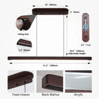 Linear Pendant Light | Walnut Accent & Remote-Dimmable LED
