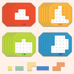 Logic Puzzle Game | 108 Colorful Blocks & 20 Task Cards | Ages 4+