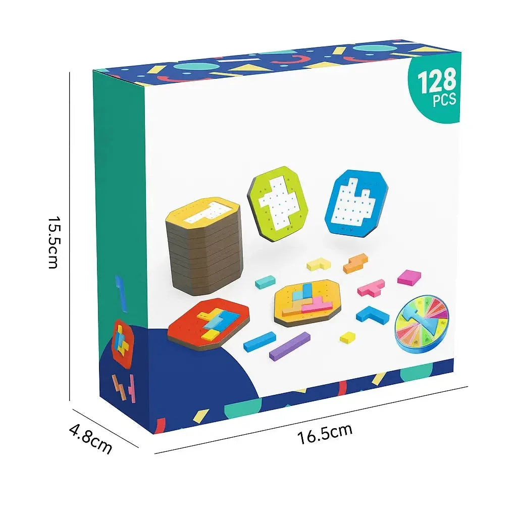 Logic Puzzle Game | 108 Colorful Blocks & 20 Task Cards | Ages 4+