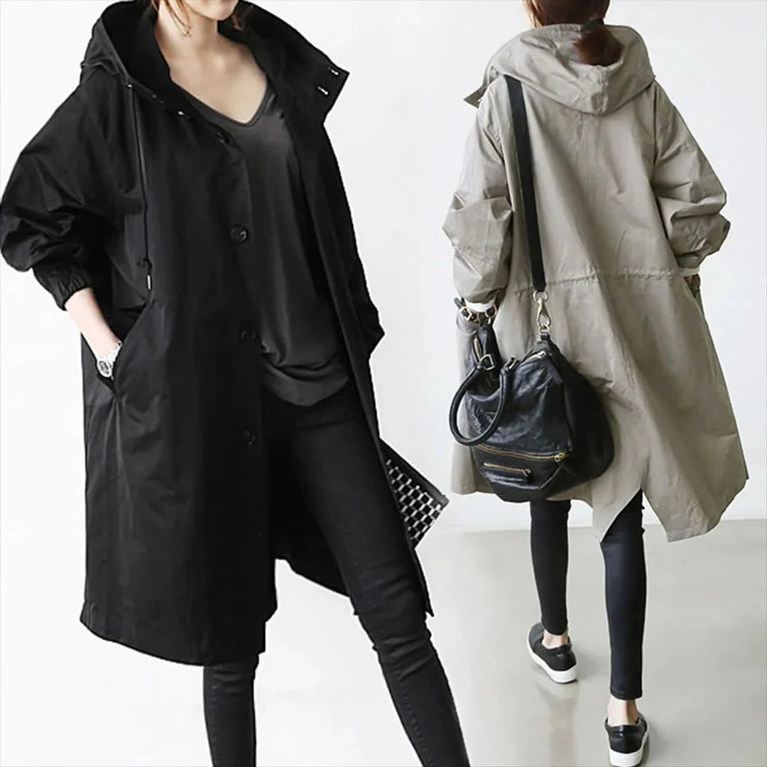 Long Raincoat | Waterproof & Breathable | Hooded & Belted