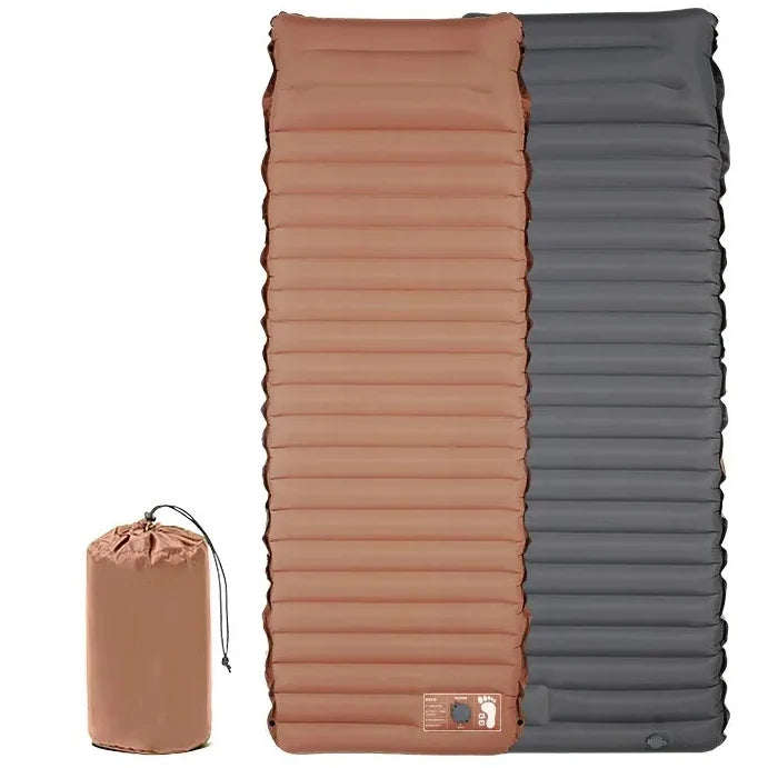 Luftmatratze | Eingebaute Fußpumpe & 10 cm Veloursoberfläche
