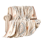 Throw Blanket | Mandala Print & Hemmed Edges | Woven Cotton