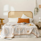Throw Blanket | Mandala Print & Hemmed Edges | Woven Cotton