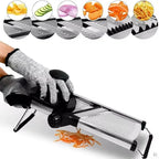 Mandoline Slicer | Adjustable Stainless Steel Blade & Hand Guard