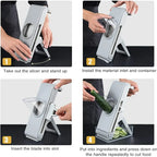 Mandoline Slicer | Stainless Steel Blades & Adjustable 0.5-8 mm