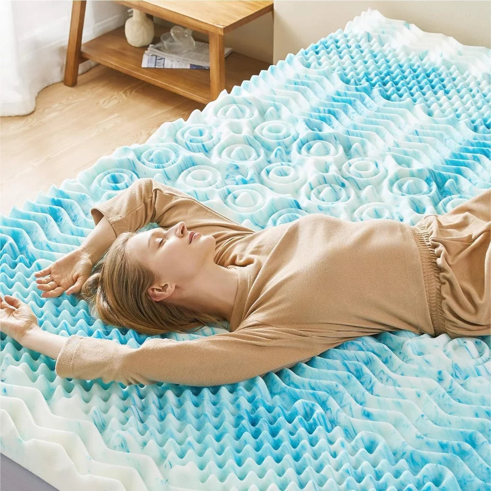 Mattress Topper | Cooling Egg Crate Memory Foam