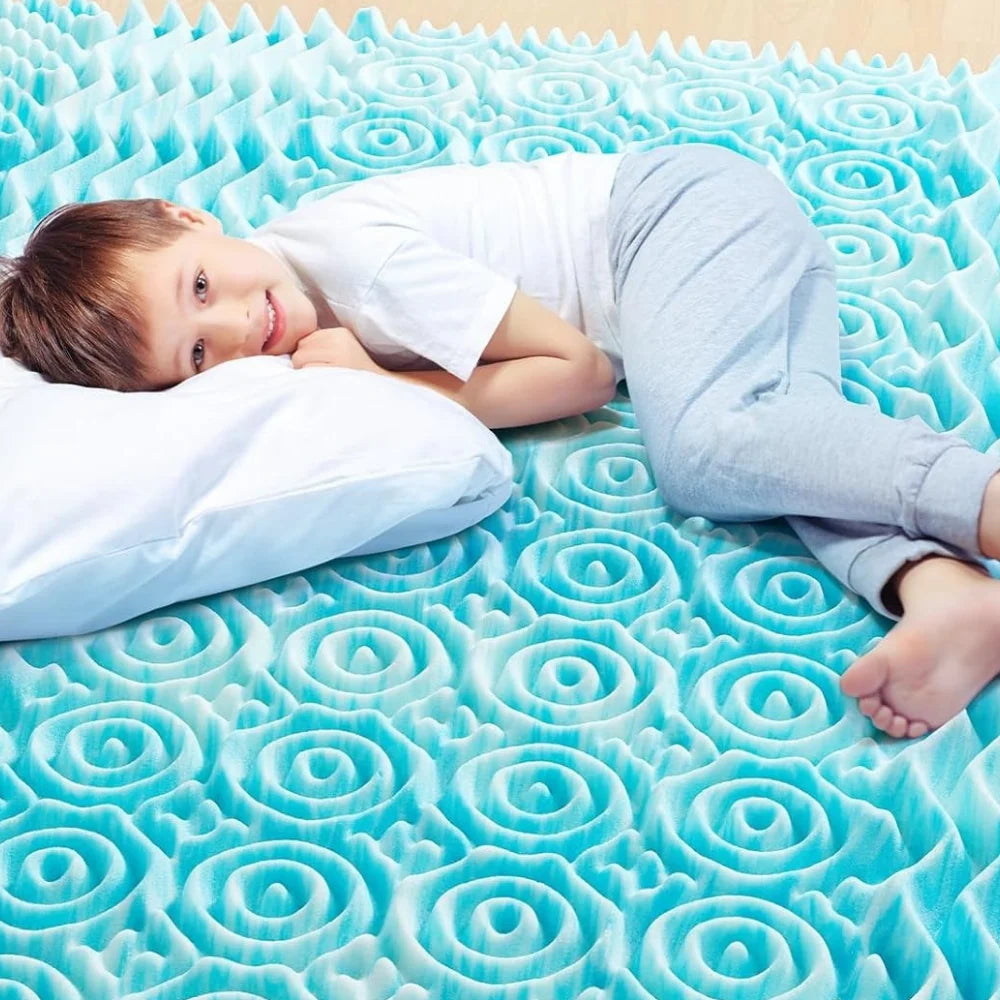 Mattress Topper | Cooling Egg Crate Memory Foam