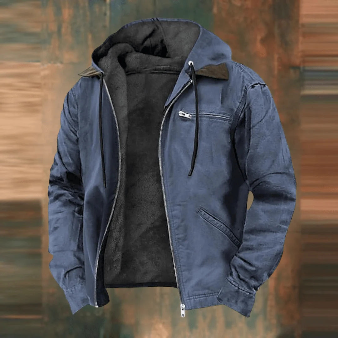 Men's Casual Jacket | Adjustable Hood & Full Zipper