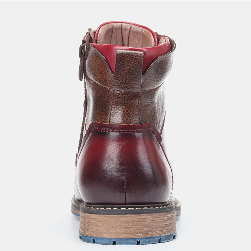 Men’s Oxford Boots | Breathable Synthetic Leather & Non-Slip Sole | Lace-Up With Side Zipper