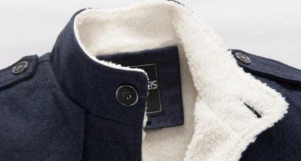 Men’s Trench Coat | Wool Blend Button-Front | Long Sleeve