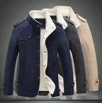 Men’s Trench Coat | Wool Blend Button-Front | Long Sleeve