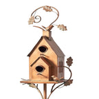 Garden Birdhouse Stake | Metal Art Design | 75 cm Pole, Weather-Resistant