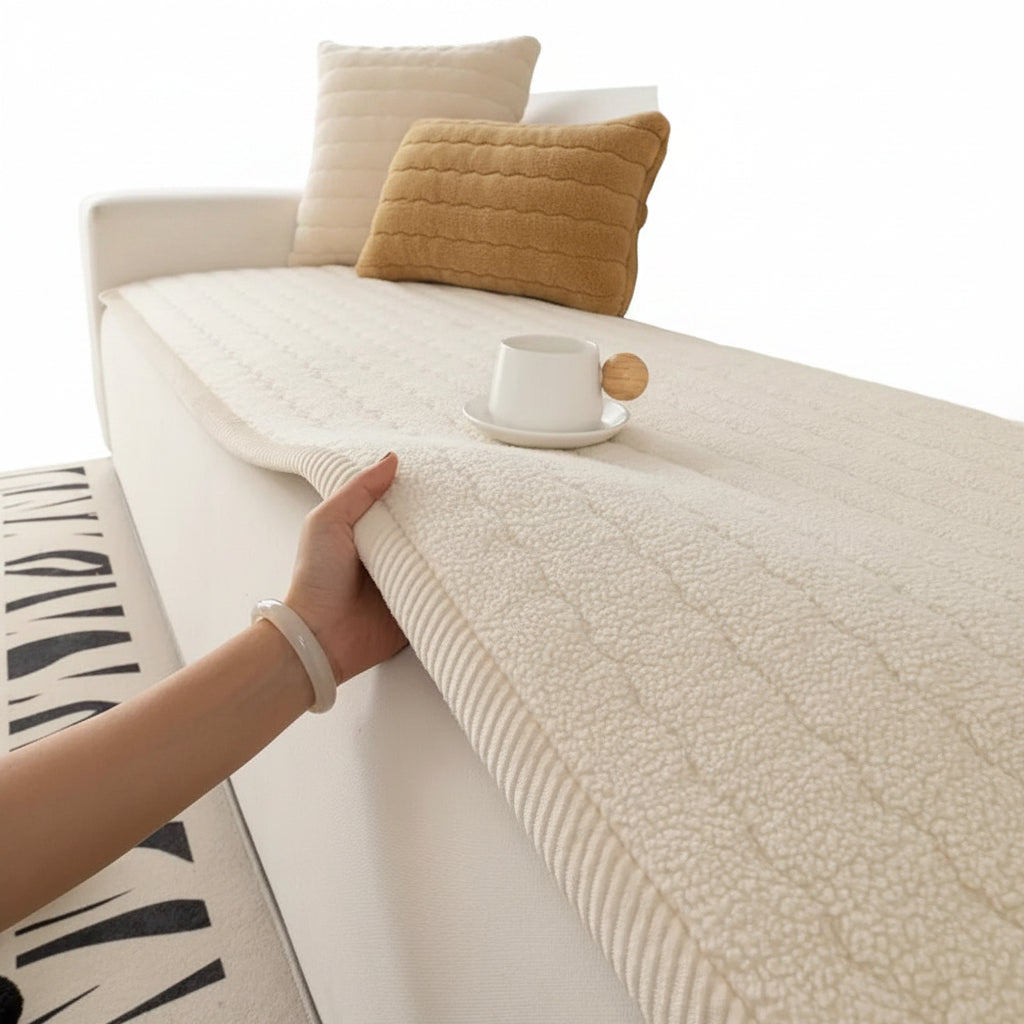 Sofa Cover | Plush Microfiber & Non-Slip Backing
