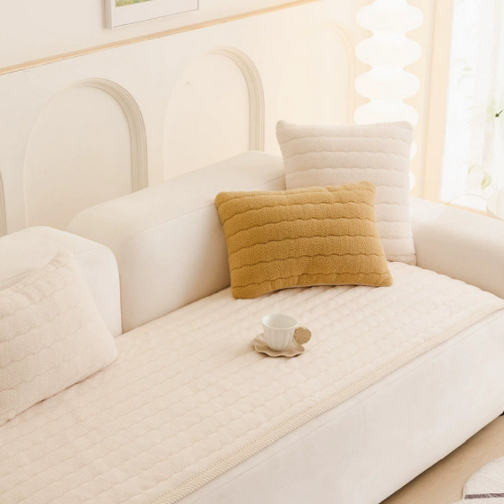 Sofa Cover | Plush Microfiber & Non-Slip Backing