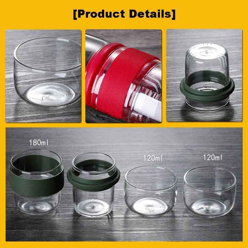 Mini Travel Teapot | Heat-Resistant Borosilicate Glass & Leaf Filter | 420 ml