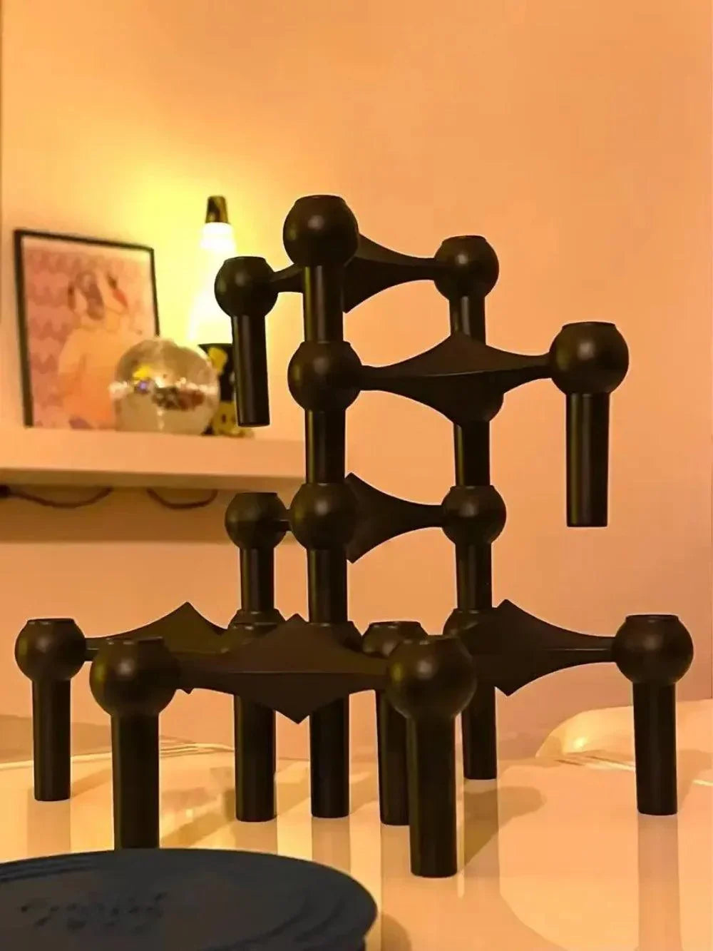 Candle Holder | Sculptural Modular Design | Coated Steel