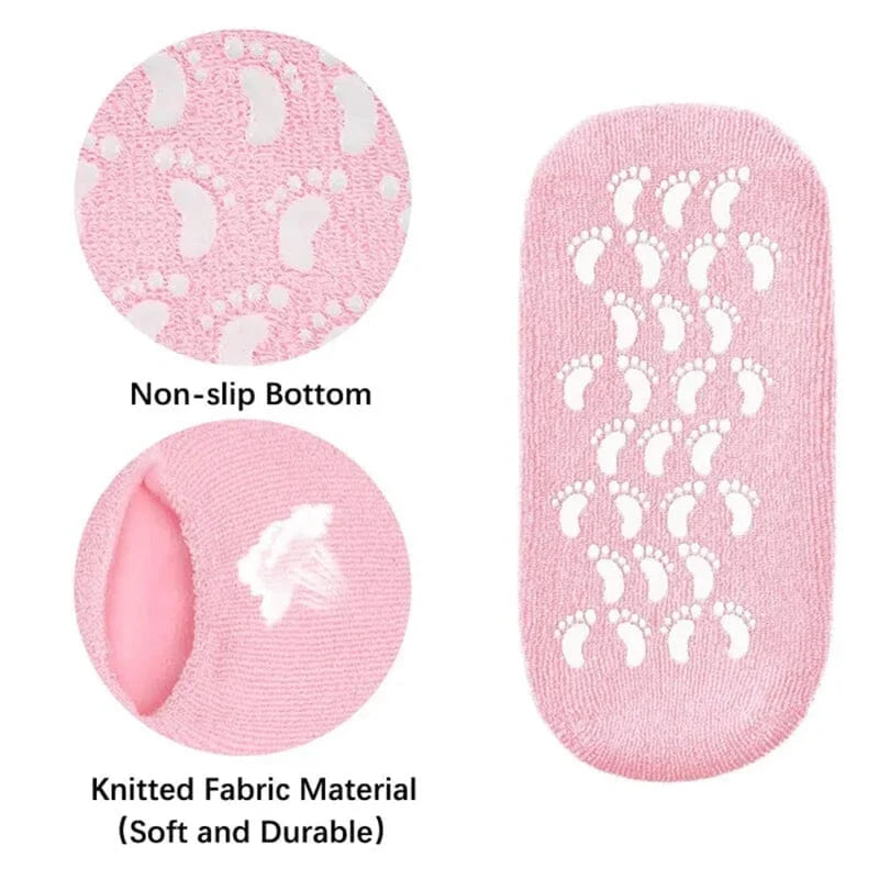 Moisturizing Socks | Vitamin E Gel Lining & Non-Slip Sole