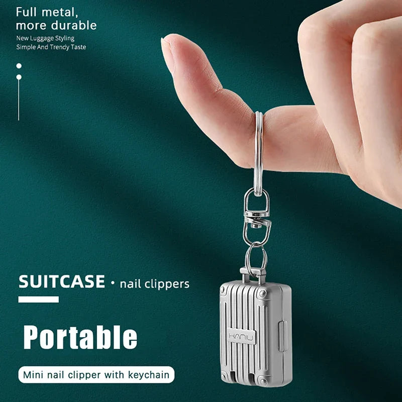 Nail Clipper | Stainless Steel Foldable & Rotating | Keychain
