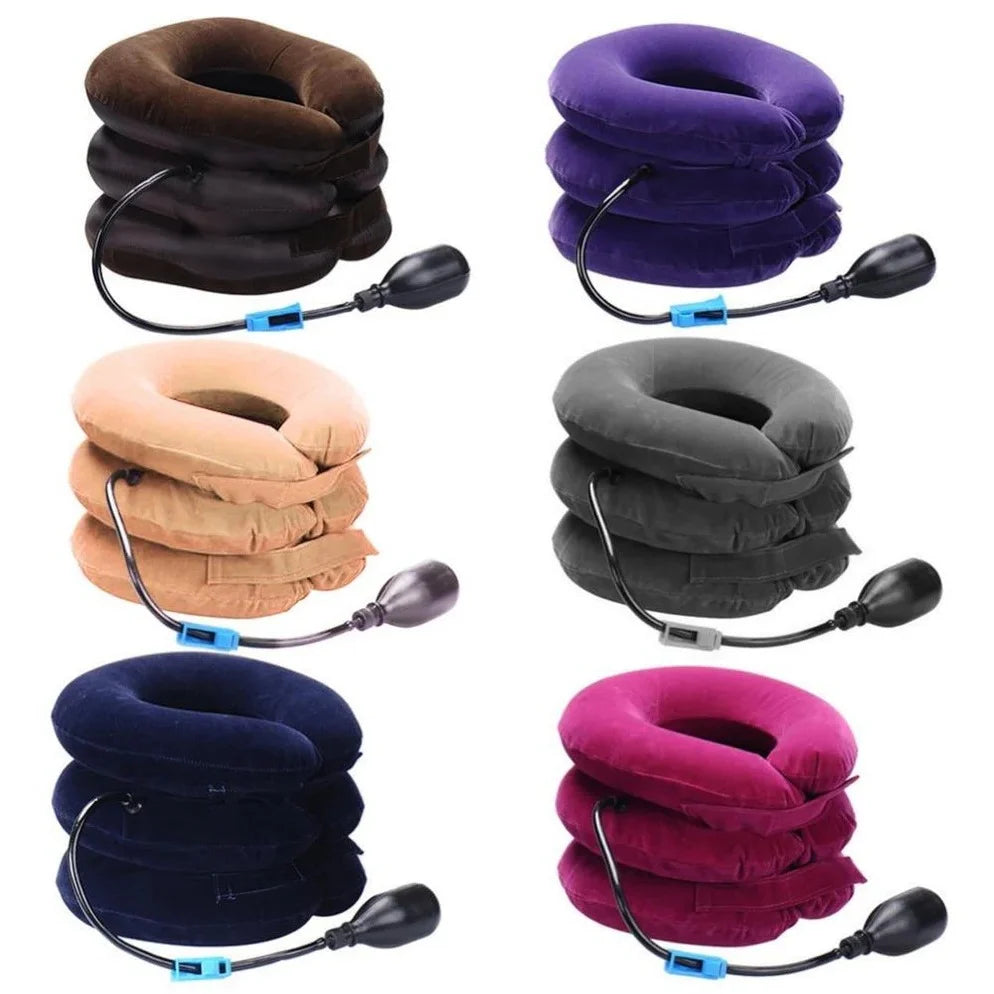 Neck Traction Collar | Three-Layer Stackable & Hand-Pump Inflation