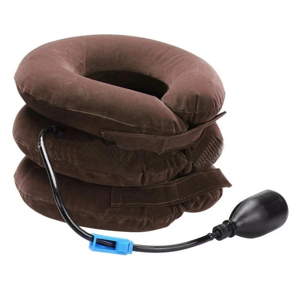 Neck Traction Collar | Three-Layer Stackable & Hand-Pump Inflation