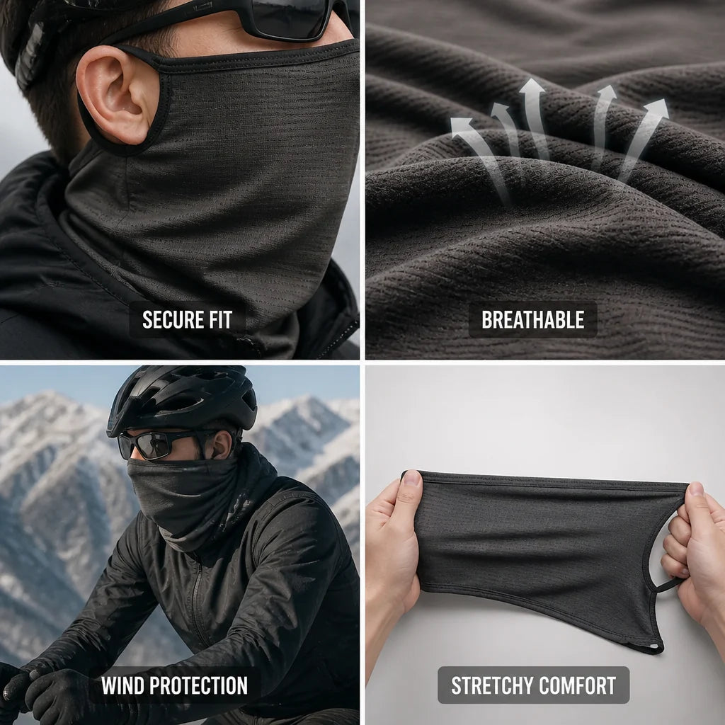 Neck Warmer Set | Breathable Nylon & Integrated Ear Hooks | 2-Pack