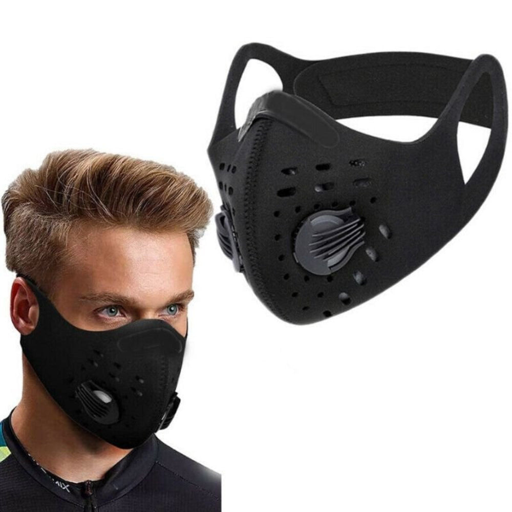 Face Mask | 5-Layer Filter & Ventilation Valves | Adjustable Nose Clip