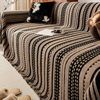Sofa Cover Blanket | Boho Striped Plush Microfiber | Pet-Friendly