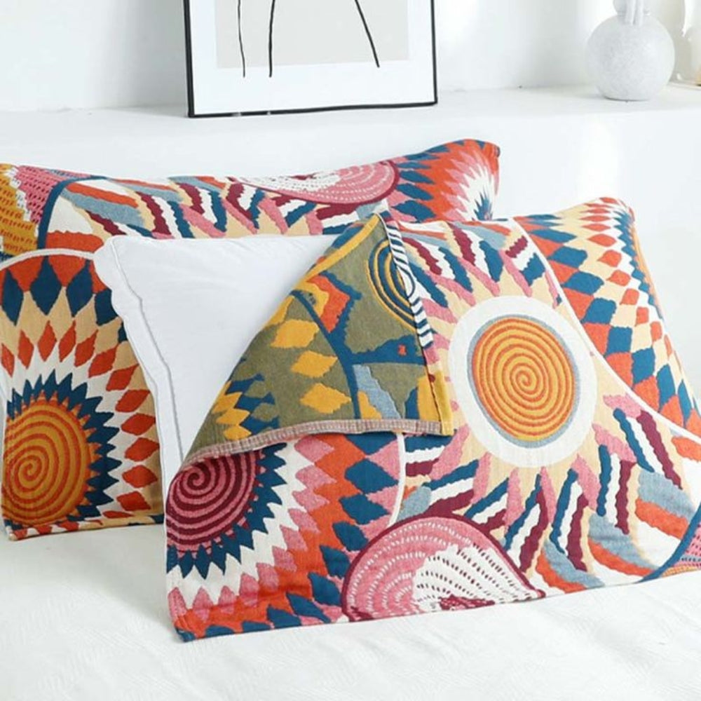 Pillowcases | Nordic Sunburst Cotton Design | 50.8 x 76.2 cm