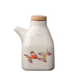 Oil & Sauce Dispenser | Glazed Ceramic & Bamboo Lid | Narrow Pour Spout