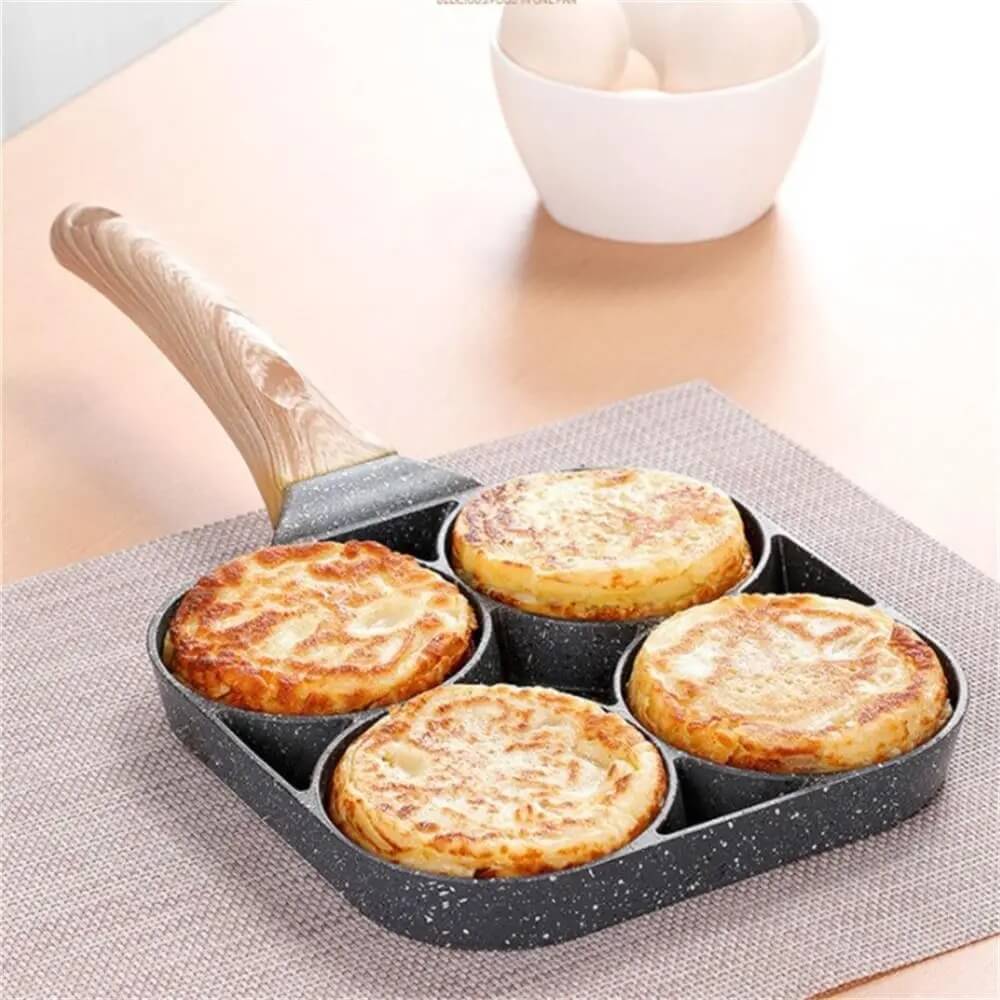 Omelette Pan | 4-Compartment Nonstick | Induction Compatible